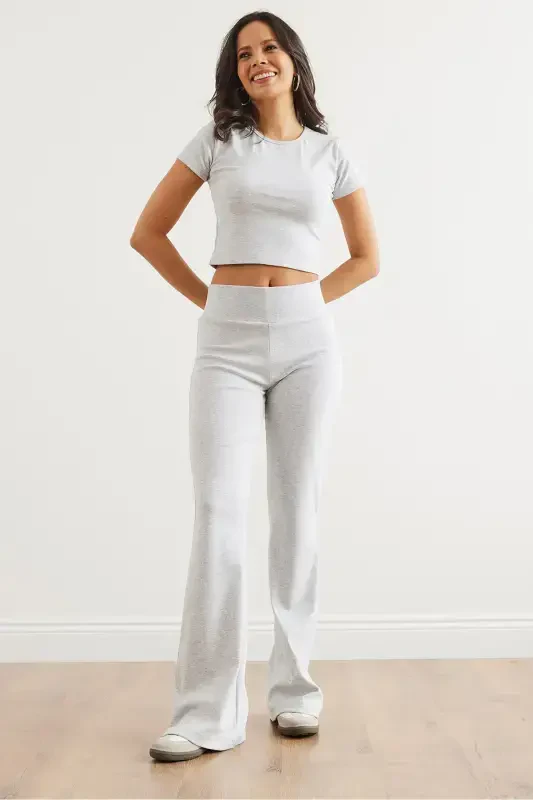 Woman Grey Top and Bottom Spanish Pants Full Lycra - 2