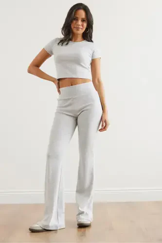 Woman Grey Top and Bottom Spanish Pants Full Lycra - 4