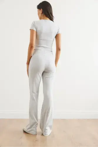 Woman Grey Top and Bottom Spanish Pants Full Lycra - 8
