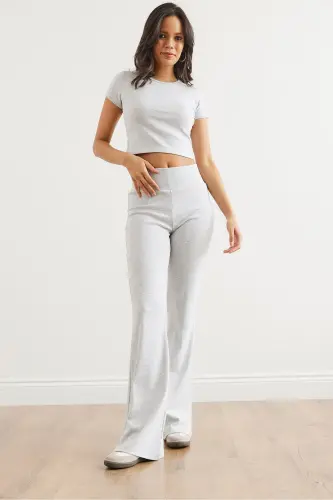 Woman Grey Top and Bottom Spanish Pants Full Lycra - 14
