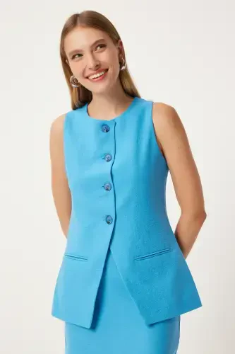 Woman Live Blue Mini Woven Skirt FN03240-Live Blue - 4