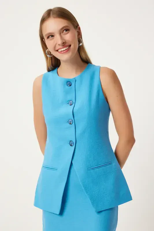 Woman Live Blue Mini Woven Skirt FN03240-Live Blue - 4