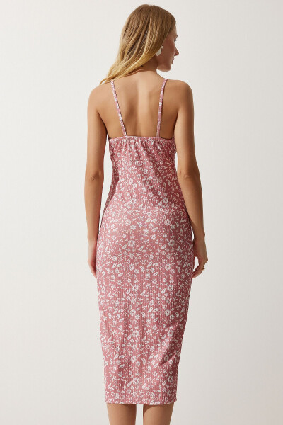 Woman Live Rose Dry Flowered Slit Summer Dress - 5