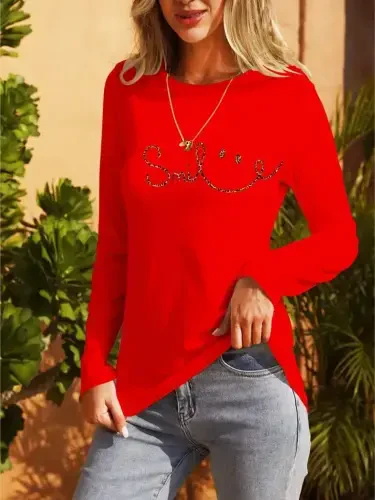 Woman Long Sleeve Turtle Neck Smiling Face Patterned Viscose Blouse - 3