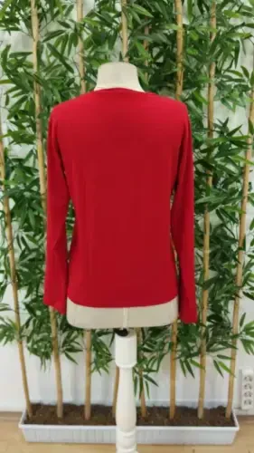 Woman Long Sleeve Turtle Neck Smiling Face Patterned Viscose Blouse - 5