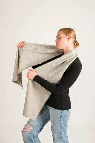 Woman Melange Soft Touch Scarf Gray 23w506-Gray - 1