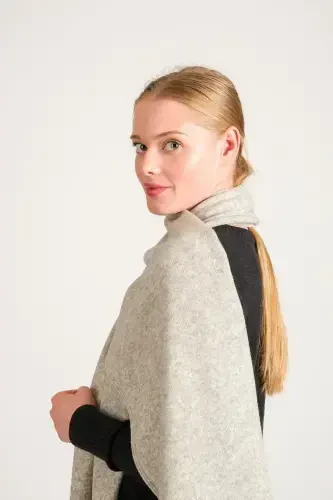 Woman Melange Soft Touch Scarf Gray 23w506-Gray - 3