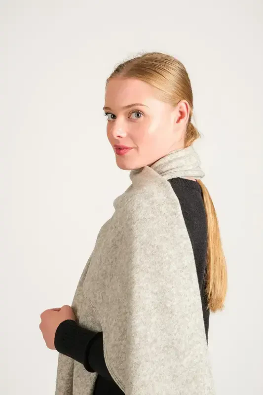 Woman Melange Soft Touch Scarf Gray 23w506-Gray - 3