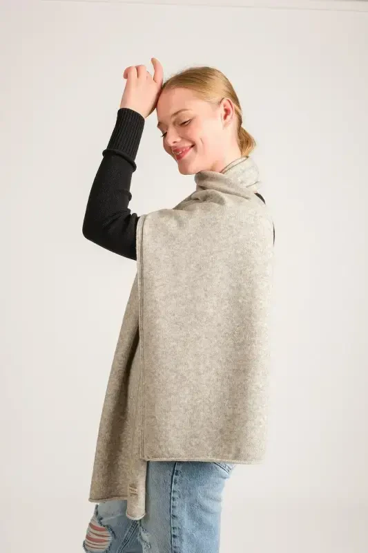 Woman Melange Soft Touch Scarf Gray 23w506-Gray - 5