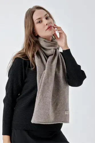 Woman Melange Soft Touch Scarf Light Brown 23W506-Light Brown - CHUBA (1)