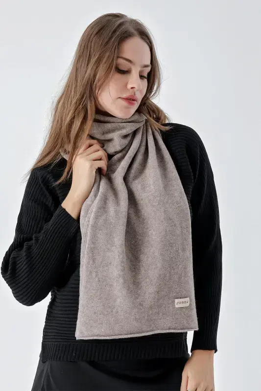 Woman Melange Soft Touch Scarf Light Brown 23W506-Light Brown - 3