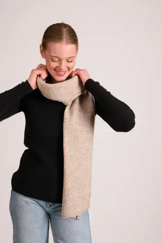 Woman Mélange Soft Touch Scarf Mink 23w506-Mink - 1