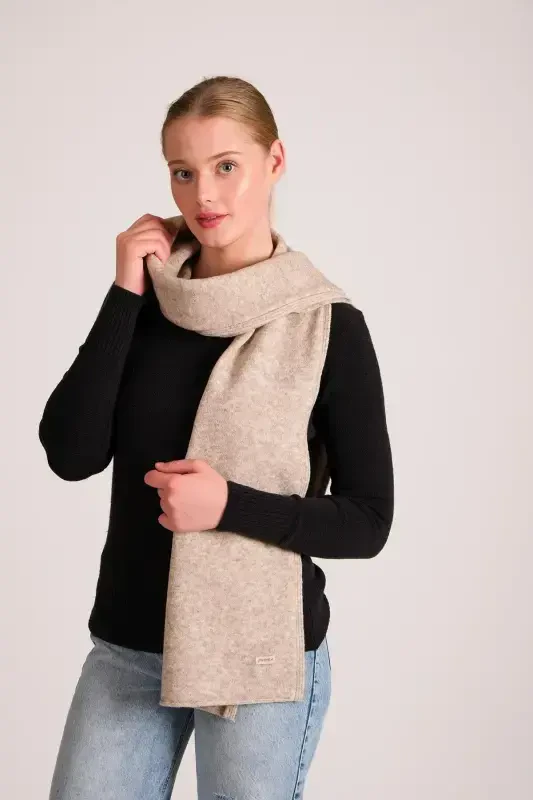 Woman Mélange Soft Touch Scarf Mink 23w506-Mink - 2