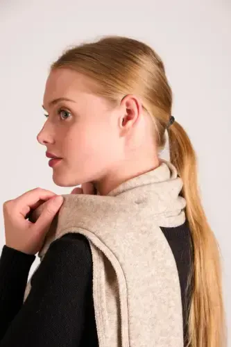 Woman Mélange Soft Touch Scarf Mink 23w506-Mink - 4