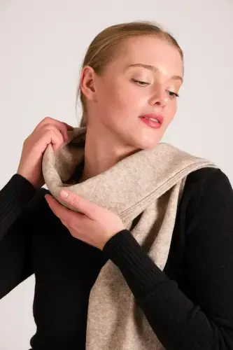 Woman Mélange Soft Touch Scarf Mink 23w506-Mink - 5