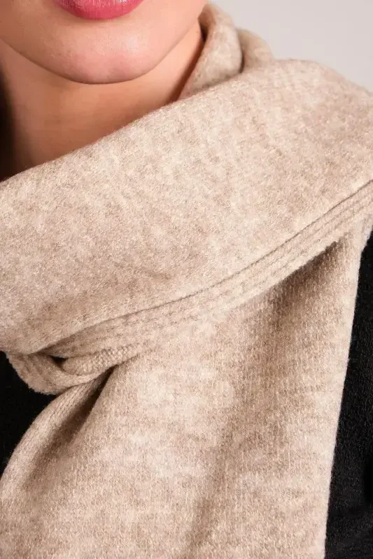 Woman Mélange Soft Touch Scarf Mink 23w506-Mink - 6