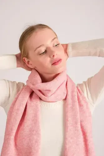 Woman Melange Soft Touch Scarf Pink 23w506-Pink - 3
