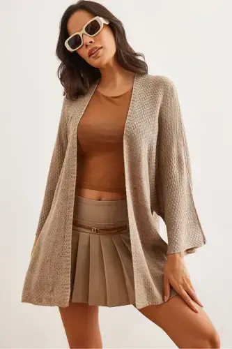 Woman Mink Bat Spring Cardigan HRK-19000057-Mink - 1