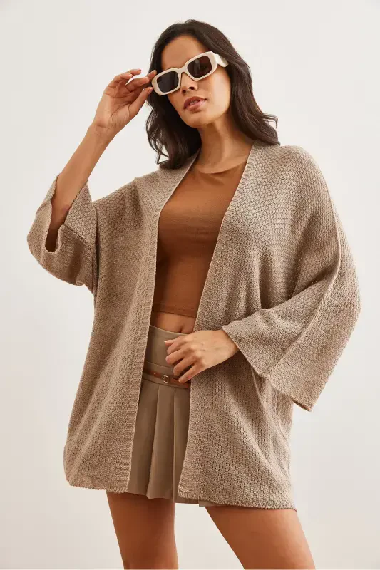 Woman Mink Bat Spring Cardigan HRK-19000057-Mink - 2