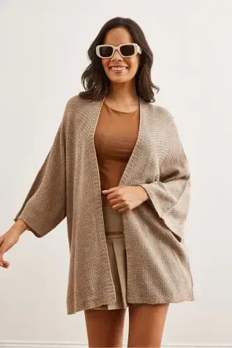 Woman Mink Bat Spring Cardigan HRK-19000057-Mink - 3