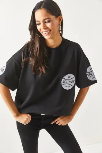 Woman New York Black Front Back Printed 2 Thread Unisex - OLALOOK (1)