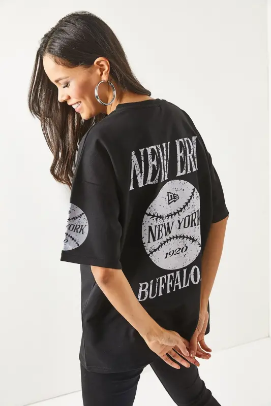 Woman New York Black Front Back Printed 2 Thread Unisex - 6
