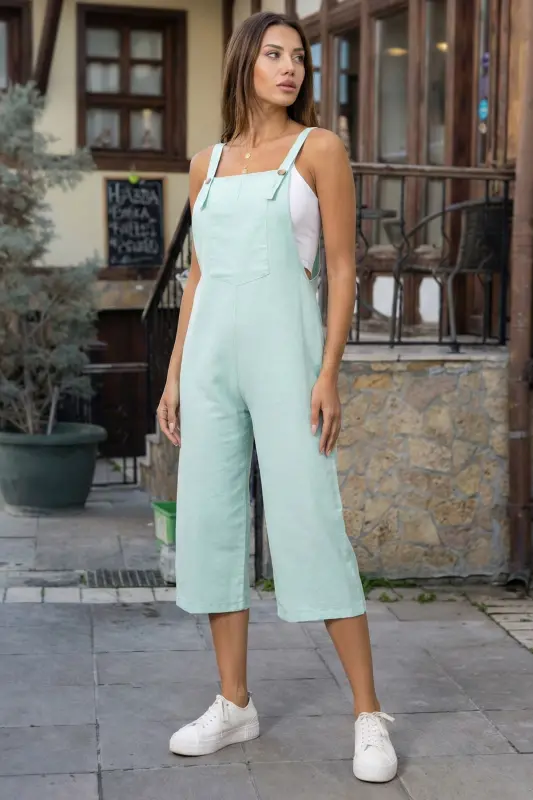 Woman Open Mint Gardener Overalls ARM-20K001117-Open Mint - 2