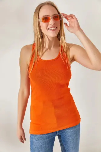 Woman Orange Long Tank Top ATL-00000003-Orange - 3
