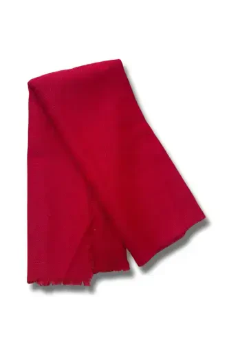 Woman Patterned Plain Scarf Shawl-Red - 1