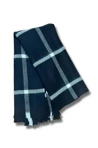 Woman Patterned Plain Scarf Shawl-White - 1