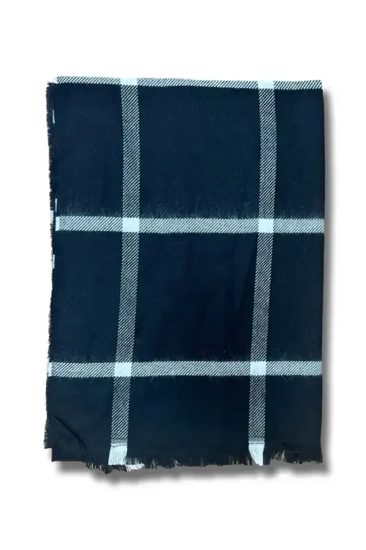 Woman Patterned Plain Scarf Shawl-White - 2