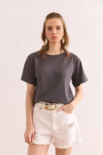 Woman Pink Gray 2-Piece Cotton Regular Fit T-Shirt TSH - 7