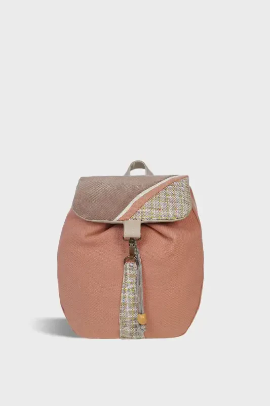 Woman Pink Handmade Backpack-Pink - 1