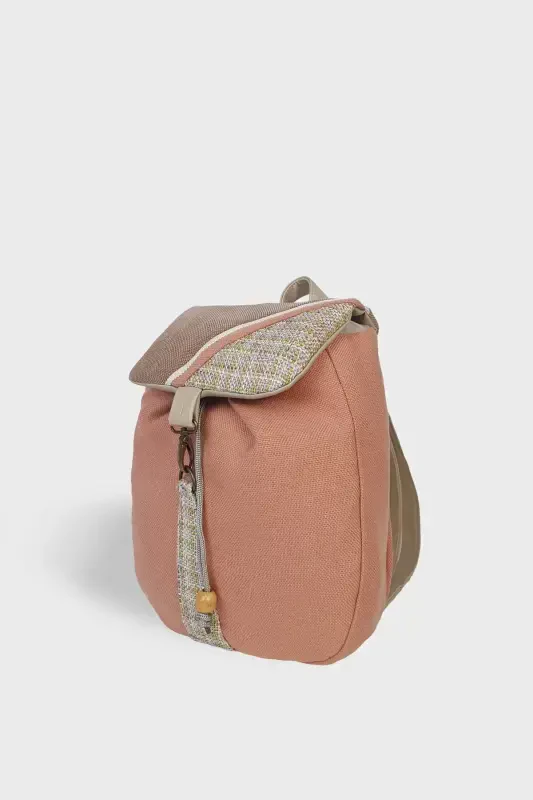 Woman Pink Handmade Backpack-Pink - 5