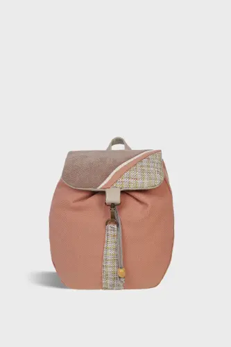 Woman Pink Handmade Backpack-Pink 