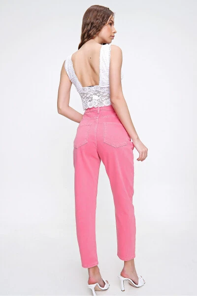 Woman Pink High Waist Jean ALC-X6255 - 4