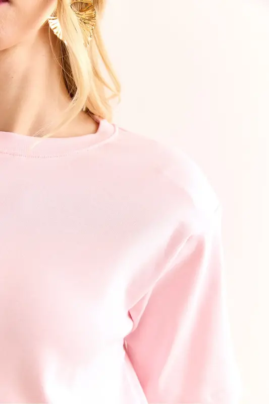 Woman Pink Padded Interlock Lycra Cotton T-shirt - 6