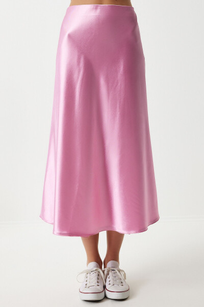 Woman Pink Satin Surface Skirt DD01144 - 5