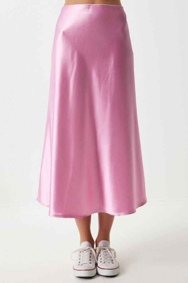 Woman Pink Satin Surface Skirt DD01144 - 5