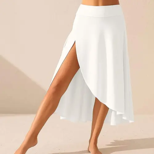 Woman Pocket Detail Leggings Sandy Skirt - 1