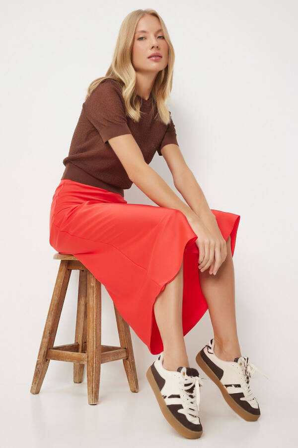 Woman Pomegranate Flower Satin Surface Skirt FN03361 - 1