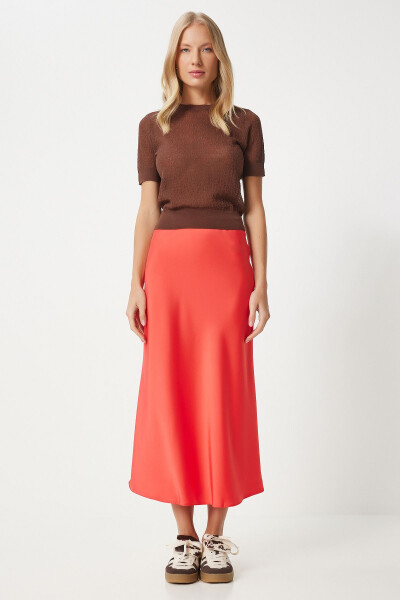 Woman Pomegranate Flower Satin Surface Skirt FN03361 - 3