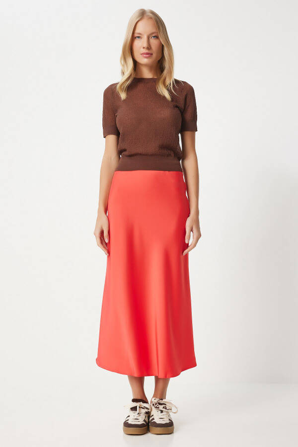 Woman Pomegranate Flower Satin Surface Skirt FN03361 - 3