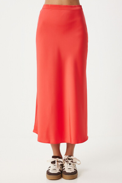 Woman Pomegranate Flower Satin Surface Skirt FN03361 - 4