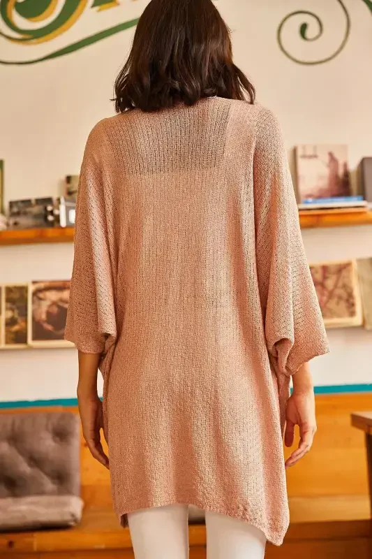 Woman Powder Batwing Spring Cardigan HRK-19000057-Powder - 7