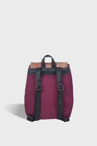 Woman Purple Handmade Backpack-Purple - 6