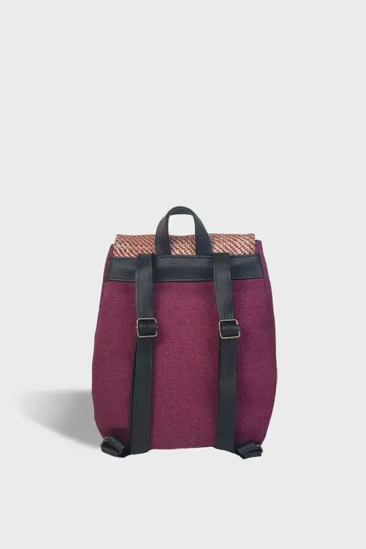 Woman Purple Handmade Backpack-Purple - 6