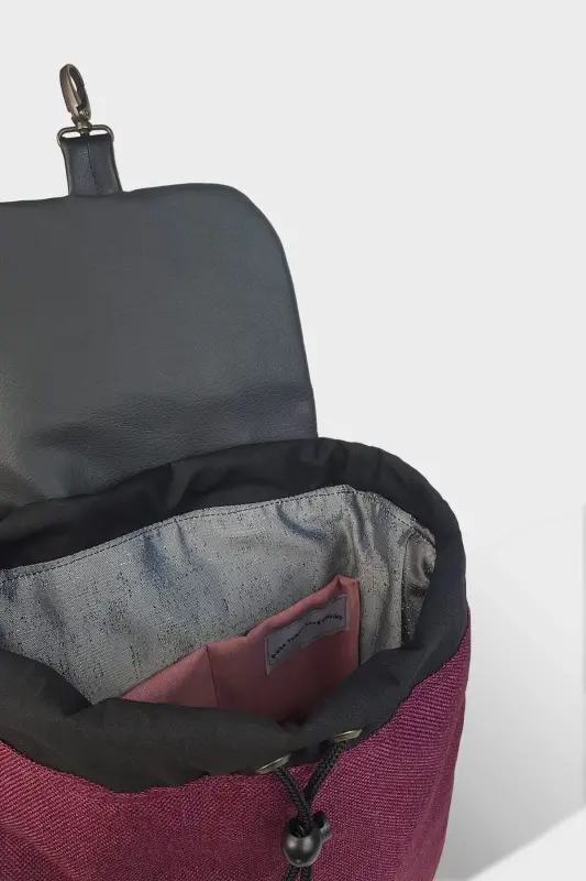 Woman Purple Handmade Backpack-Purple - 4