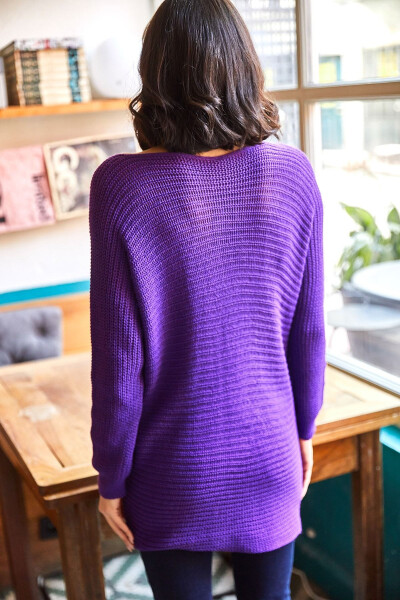 Woman Purple Thessaloniki Slouchy Knitted Sweater KZK-19000051-M - 5