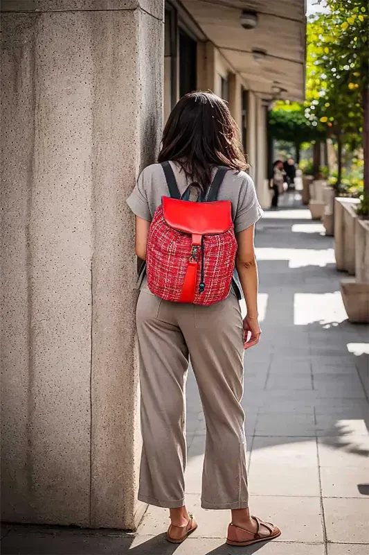 Woman Red Backpack-Red - 2